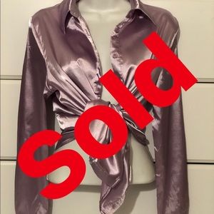 Pretty Little Thing Lavender Silk Blouse